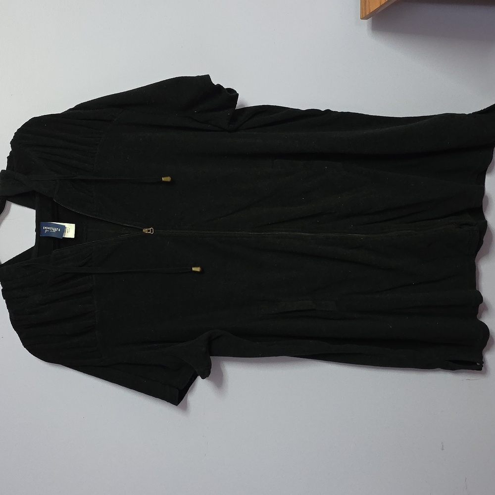Swimsuits For All Black Swim Coverup Full Zip And Hood